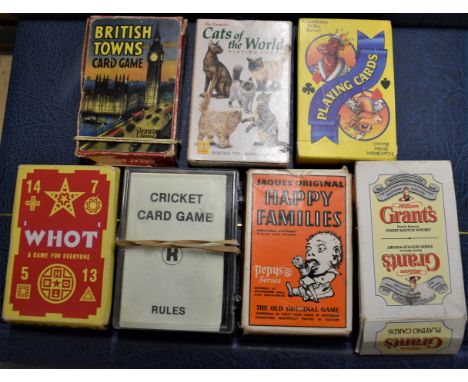 Playing Cards Games (7) including: Happy Families, British Towns, Grants, Whot etc.                 