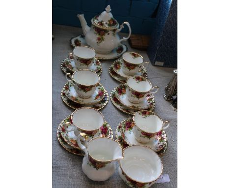 A Royal Albert OCR twenty two piece tea service (lid dose not fit teapot) 