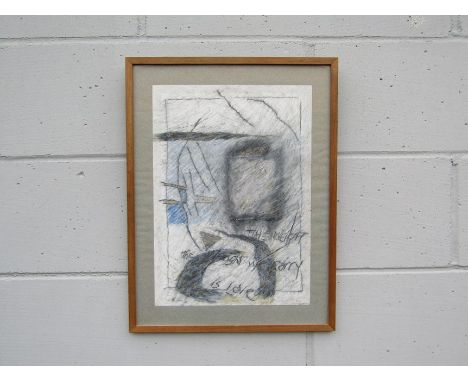 SARA RADSTONE (1955): A mixed media abstract study "The weight the weight we carry is love", signed bottom right and dated '8