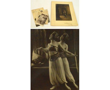 A group of early 20th century signed photographs including Mary Pickford on "Little Lord Fauntleroy" movie scene photograph d