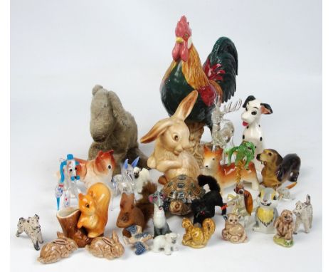 A Beswick figure "Leghorn Cockerel", model number 1892, a group of various ceramic animals, a small collection of Wade, and I