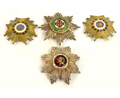 The Order of the Zahringen Lion Grandcross Star with central red enamel panel, a further Star with plaque stamped "Tanfani Be