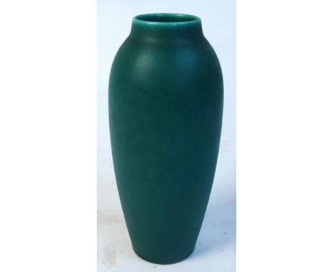 A Royal Lancastrian mottled green ovoid vase, impressed marks to base, numbered 2556, height 21cm. CONDITION REPORT: Shows si