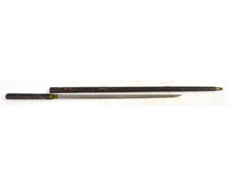 A c.1900 swordstick in lacquered scabbard, length 90cm.