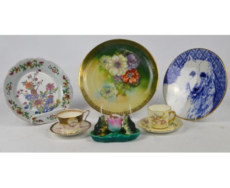 A small quantity of various ceramics to include a group of Cauldon Ltd cups and saucers in four various gilt heightened patte