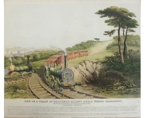 After WALTHAM; a coloured lithograph by Hullmandel "The principle first adopted on the Guildford and Woking Railway, view of 