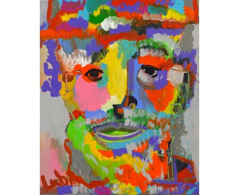 NOAH LUBIN (b.1979); oil on canvas, abstract portrait study, signed, 61 x 50.5cm, unframed.