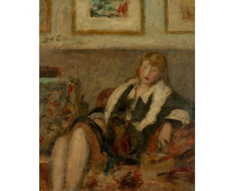 [§] GEORGES D'ESPAGNAT (FRENCH, 1870-1950)PORTRAIT OF MADAME X, 1924 initialled (upper left), oil on canvas54cm x 44.5cm (21.