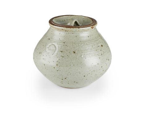 [§] BERNARD LEACH C.H., C.B.E. (BRITISH, 1887-1979) AT LEACH POTTERYJAR AND COVER impressed maker's mark and Leach Pottery se