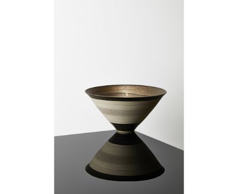 [§] LUCIE RIE D.B.E. (BRITISH, 1902-1995)CONICAL BOWL, CIRCA 1972 impressed artist's seal, the underglazed white exterior wit