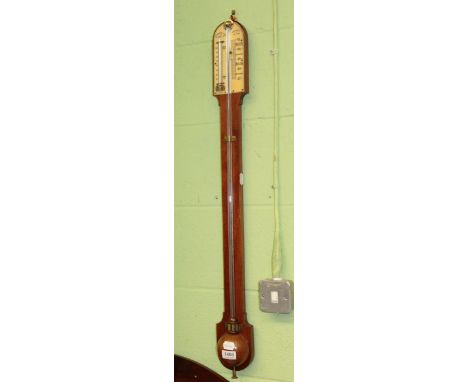 A Victorian mahogany stick barometer, signed TB Winter &amp; Son, 21 Grey Street, Newcastle on Tyne, 