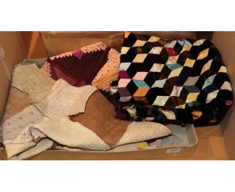 Late 19th century silk crazy patchwork night wear case, each patch edged in coloured silk embroidery, with lace trims, pink c