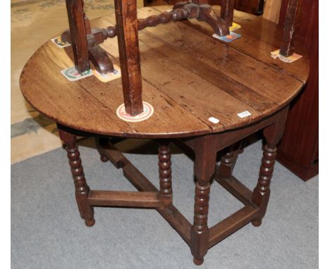 Late 17th century bobbin turned gateleg table 