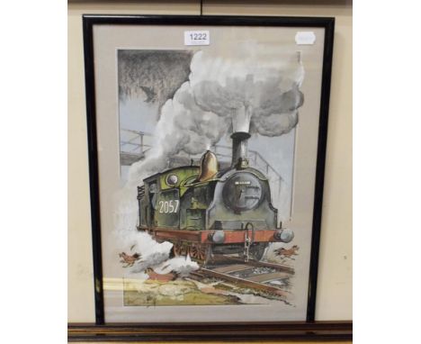 Peter Caldwell ''Southern Tank Engine'', pastel and watercolour, framed and glazed