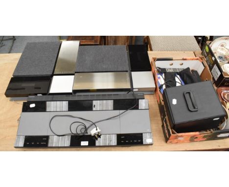 B &amp; O Beosystem 8500; two speakers; and other items including 45rpm singles 