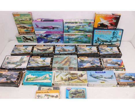 Model Kits: A collection of assorted boxed, mostly aircraft model kits, to include: Matchbox, Academy, Frog, Hasegawa, Roden,