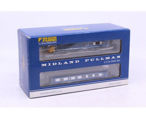 Graham Farish: A boxed Bachmann for Graham Farish, N Gauge, Midland Pullman Six Car Unit Nanking Blue with Yellow Ends, Refer