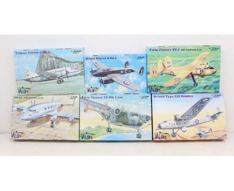 Valom: A collection of six assorted boxed Valom aircraft 1:72 Scale model kits, to include: Bristol Brigand B. Mk 1, DH.91 Al