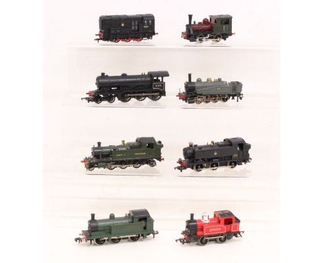 OO Gauge: A collection of eight unboxed OO Gauge tank locomotives including&nbsp; Triang, Bachmann and others. General wear e