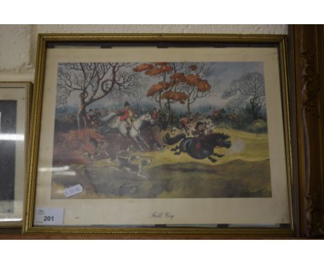 THELWELL COMICAL HUNTING PRINT 'FULL CRY', F/G
