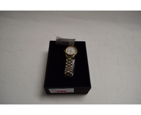 ROTARY LADIES WRIST WATCH WITH QUARTZ MOVEMENT ON A STEEL BRACELET STRAP