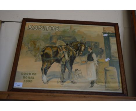 COLOURED ADVERTISING PRINT 'KOSITOS COOKED HORSE FOOD'