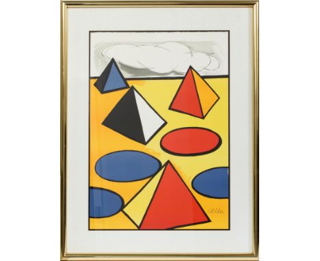 ALEXANDER CALDER (AMERICAN 1898-1976), COLOR LITHOGRAPH, H 32", W 23", "HOMMAGE TO THE PYRAMIDS"EA; pencil signed; from "A Sa