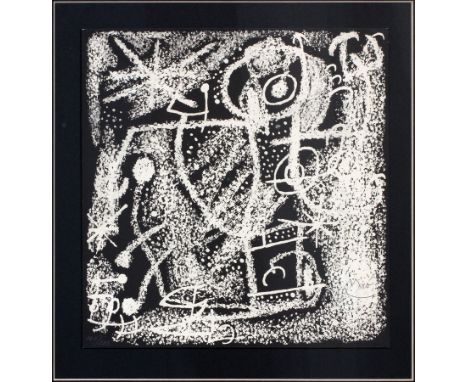 JOAN MIRO (SPANISH 1893-1983), LITHOGRAPH, "JUAN MIRO Y CATALUNA", 1968, H 10", W 10 1/4", FROM "LES ESSENCIES DE LA TERRA"#1