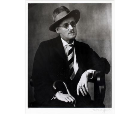 BERENICE ABBOTT (AMER. 1898-1991), SIGNED, BLACK AND WHITE PHOTO PRINT, #61/100, H 14", W 11", "JAMES JOYCE"Black and white p