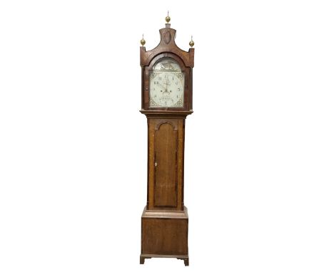 Grace Holborn of South Cave (Nr Hull Yorks.) -  Oak and mahogany 8-day longcase clock, c1820, with a pagoda topped pediment w