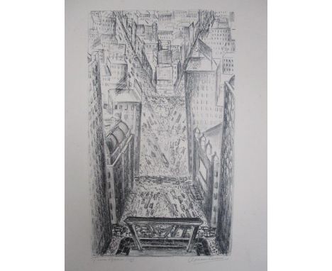 Adriaan Lubbers - 'Times Square (14)', lithograph signed, titled and numbered, 22" x 15" overall, unframed 