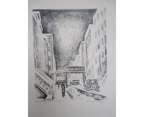 Adriaan Lubbers - 'Snow Scene W 87th Street (41)' lithograph signed and dated 1929 and titled, 22" x 15" overall, unframed 