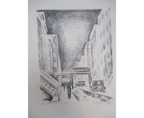 Adriaan Lubbers - 'Snow Scene W 87th Street (61)' lithograph signed and dated 1929, titled and numbered, 22" x 15" overall, u