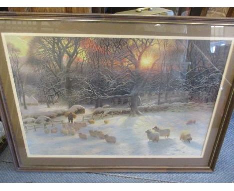 Joseph Farquharson - a print entitled The Shortening Winters Day, 19 1/2" x 29 1/2", framed 