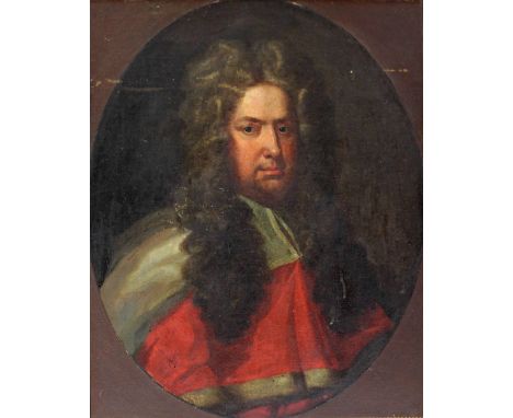 18th Century Irish SchoolA good oval head and shoulders, "Portrait of Thomas Marlay Esq., Lord Chief Justice, died May 1758,"