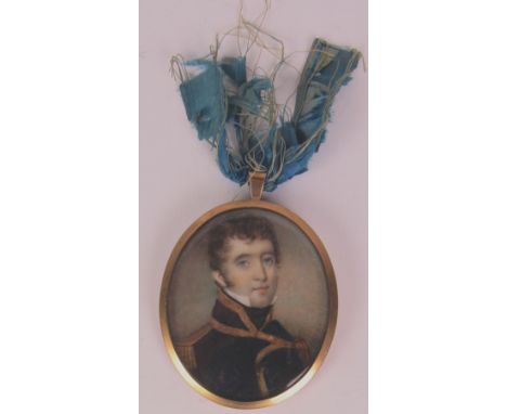 Early 19th Century English SchoolMiniature: "Portrait of a Young Naval Officer, member of Coghill Family," head and shoulders