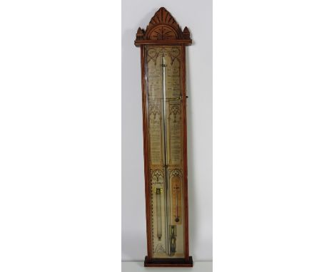 An attractive Admiral Fitzroy oak Barometer, the paper scales with two day recorders, explanation of Rising and Falling glass