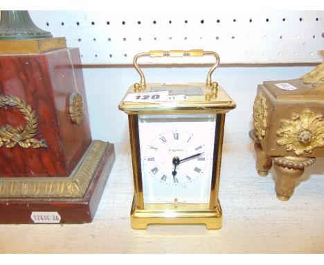 A brass carriage clock, Bayard and Co, Eight Day