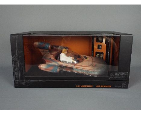 Star Wars, Hasbro - A boxed Hasbro 2017 Star Wars 'The Black Series' Luke Skywalker's X-34 Landspeeder' 6" action figure set.