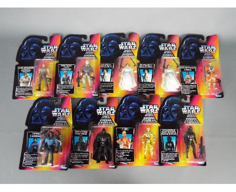 Kenner - A collection of 9 x carded 3.75 " figures including # 69572 Darth Vader with Lightsabre and Removable Cape, # 69584 