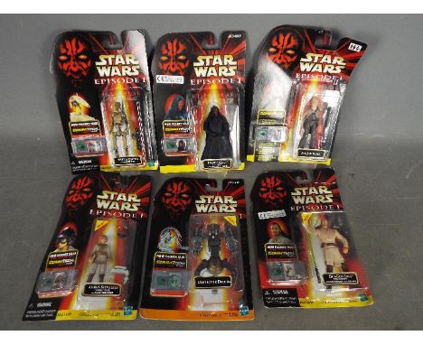 Hasbro - Star Wars - A collection of 6 x unopened carded Episode 1 figures all with Comm Tech talking chip including Darth Ma