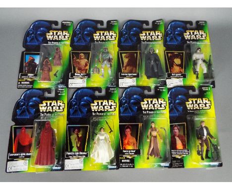 Kenner - A group of 8 x carded 3.75" The Power Of The Force figures including # 69683 Collection 1 Princess Leia Organa as Ja