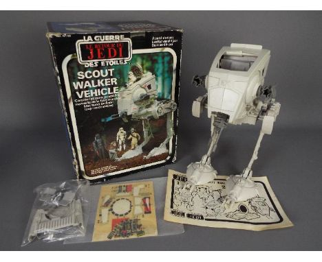 Star Wars - Miro-Meccano - A boxed Spanish made Scout Walker Vehicle with hand operated walking feature. The model appears in