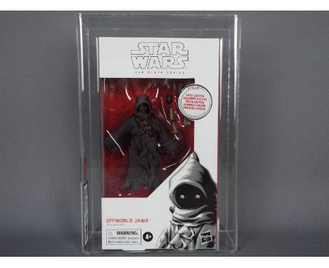 Star Wars, Hasbro - A rare graded Hasbro Star Wars First Edition 'The Black Series' (White Box) #96 'Offworld Jawa' 6" action