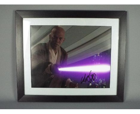 Star Wars - Samuel L. Jackson - A rare signed framed photograph of Samuel L Jackson the esteemed actor and producer, playing 