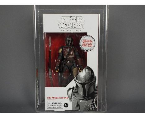 Star Wars, Hasbro - A rare gold graded Hasbro Star Wars First Edition 'The Black Series' (White Box) #94 'The Mandalorian' 6"