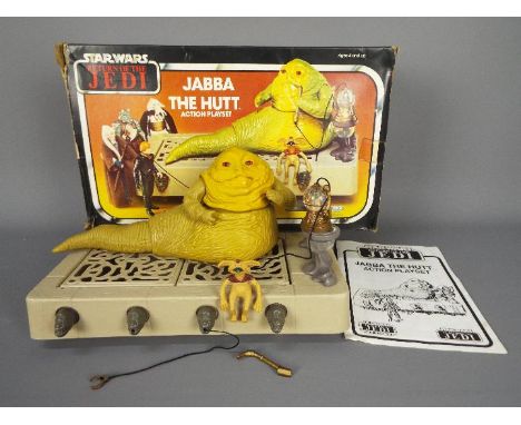 Star Wars - A boxed, vintage Return Of The Jedi Jabba The Hutt Action Playset by Kenner, with box insert and instructions, pl