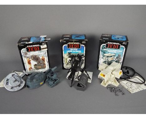Star Wars - Three boxed, vintage Star Wars accessories comprising Radar Laser Cannon, Tri-Pod Laser Cannon and Vehicle Mainte