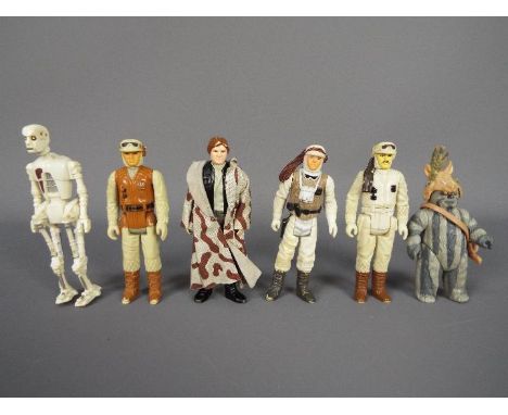 Kenner - 5 x loose 3.75" figures, 8D8 marked LFL 83, Han Solo in Trench Coat marked LFL 1984, Rebel Commander marked 1980 LFL