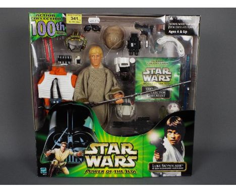 Star Wars - Hasbro - A boxed Power Of The Jedi 12" Luke Skywalker Action Collection 100th Figure edition with multiple unifor
